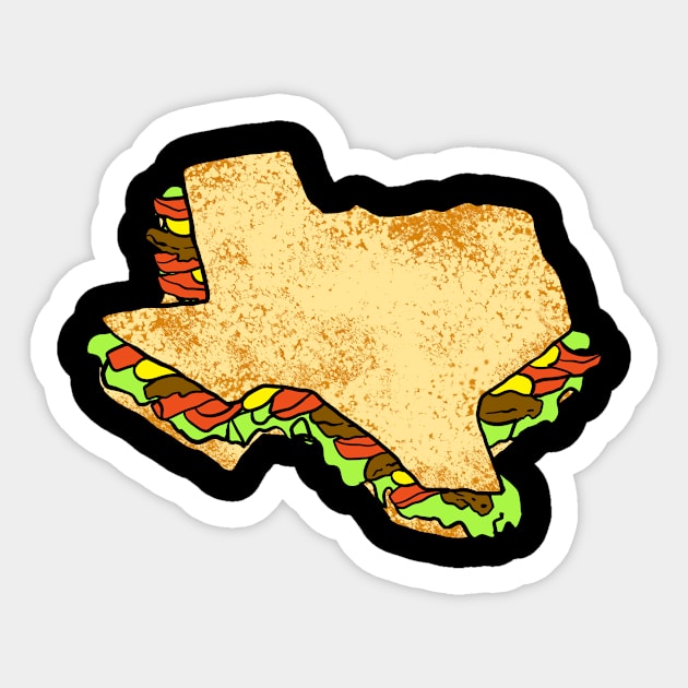 Fajita Map Design for Texas Food Lovers Sticker by c1337s